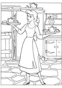 Coloring page cinderella for children