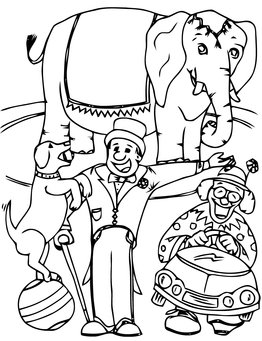 Circus to color for kids Circus Kids Coloring Pages