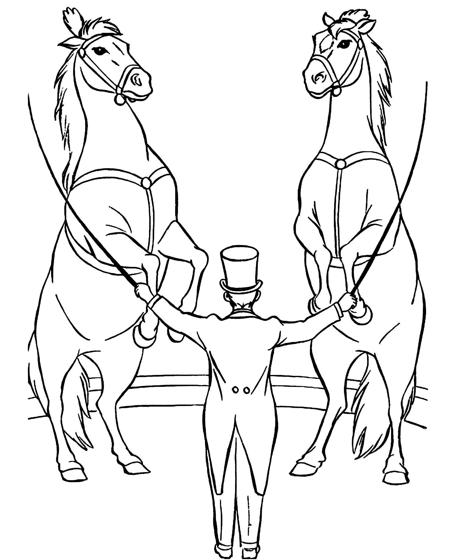 Simple Circus coloring pages for kids