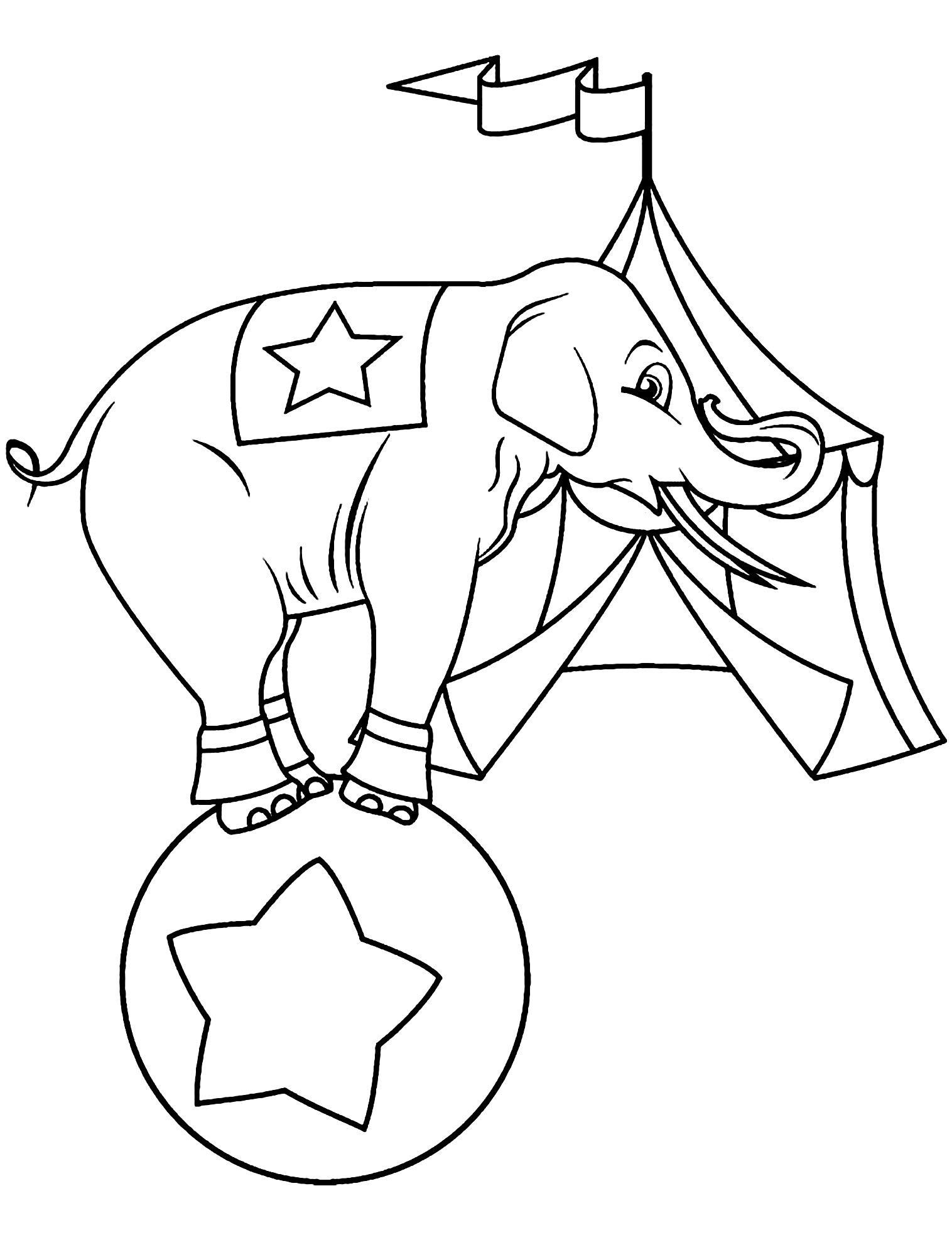 Simple Circus coloring pages for kids