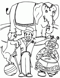 Coloring page circus to color for kids