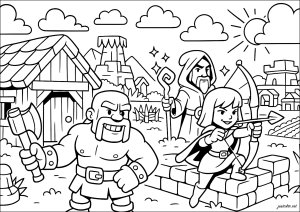 Heroic village adventure (Clash Of Clans Coloring Page)