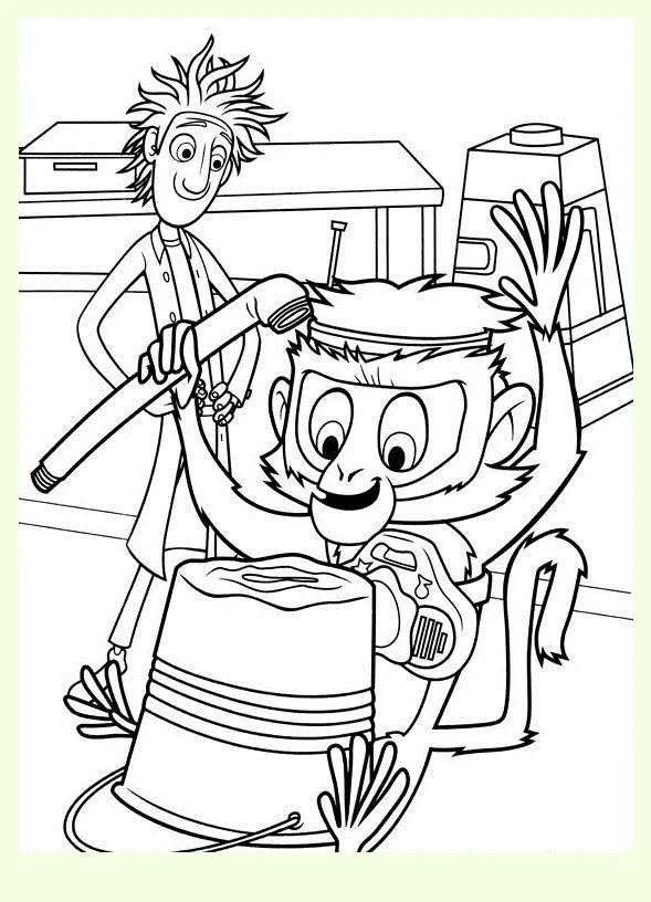 Giant Meatballs Storm coloring page for kids (Cloudy with a Chance of Meatballs)