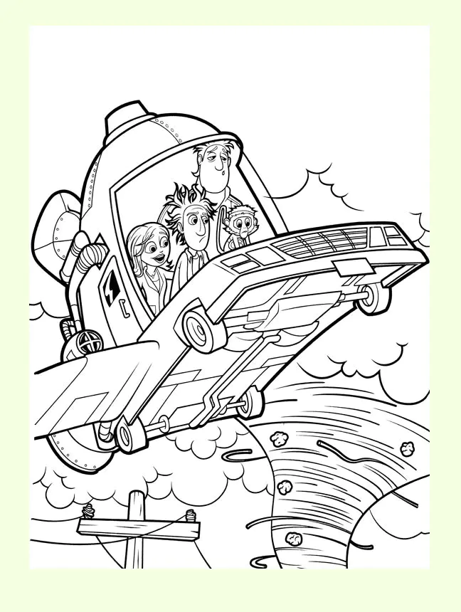 Giant Meatballs Storm coloring page to print (Cloudy with a Chance of Meatballs)