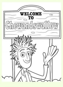 Cloudy with a Chance of Meatballs : Printable Giant Meatballs Storm coloring page for kids