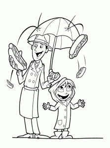 Free Giant Meatballs Storm drawing to download and color