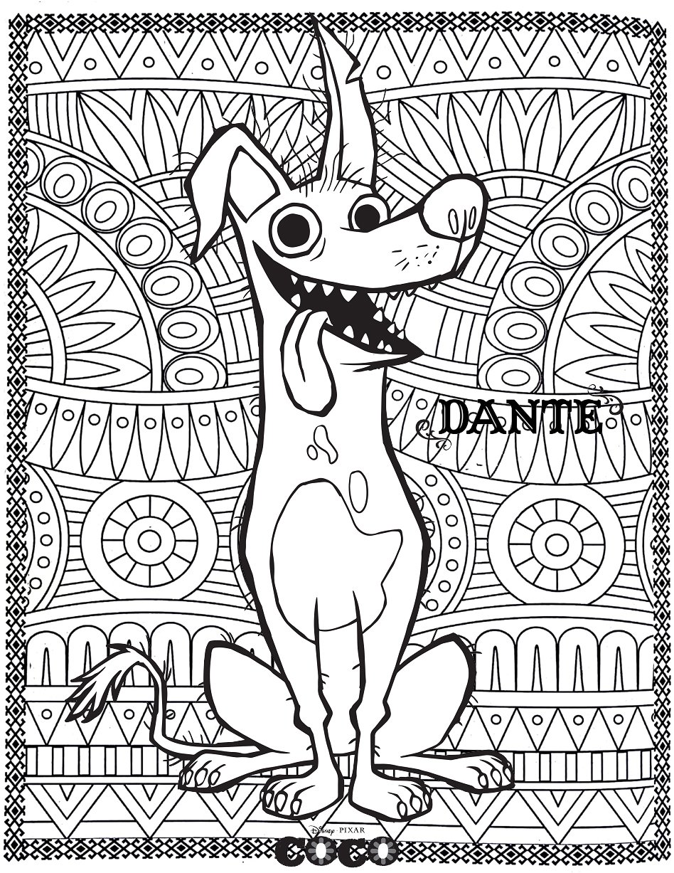 Image of Coco to color, easy for kids (Disney / Pixar) : Dante