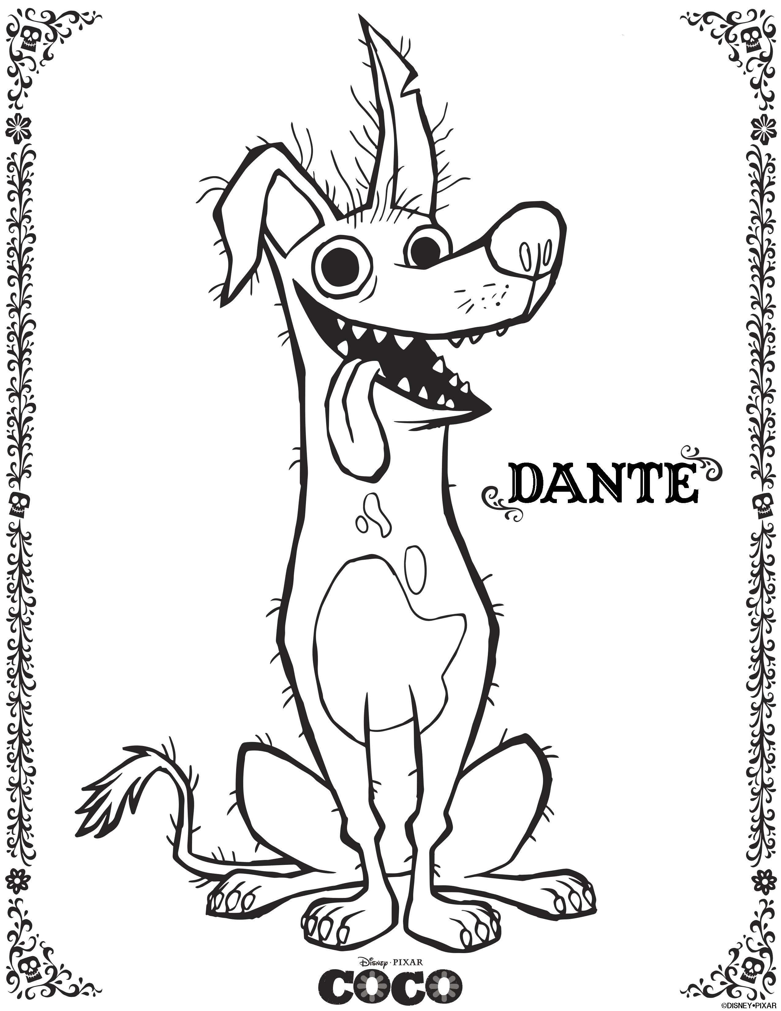 Incredible Coco Coloring, simple, for children : Dante