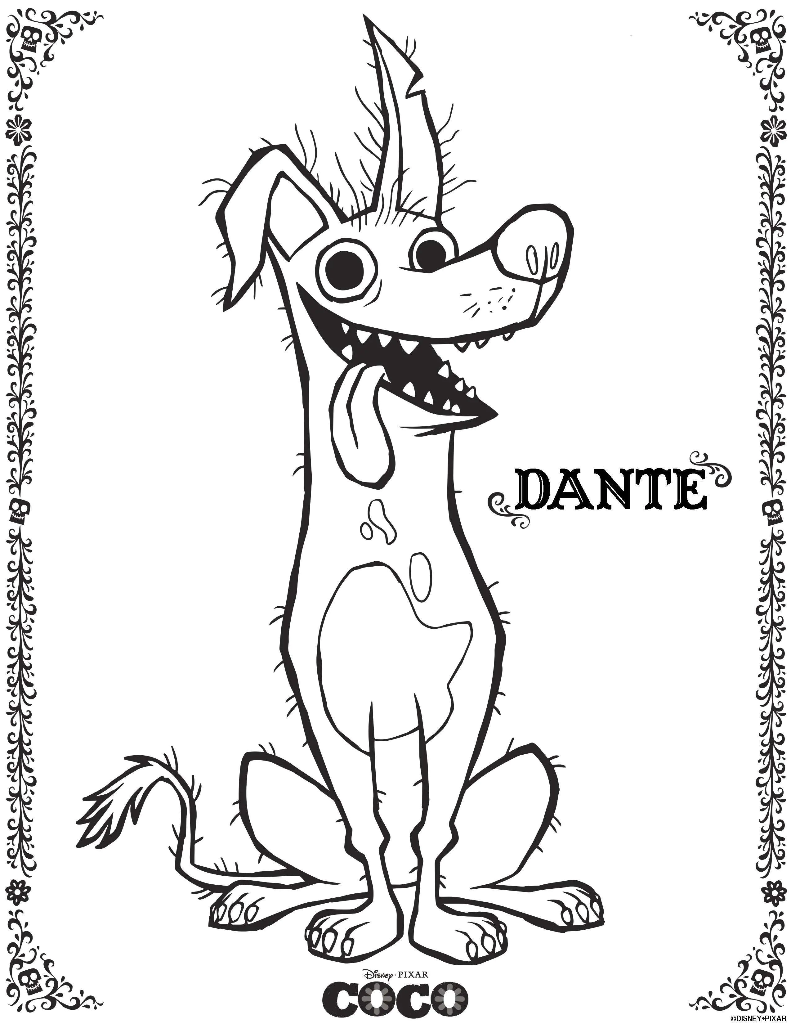 Dante (Printable Coco Coloring Page for Kids)