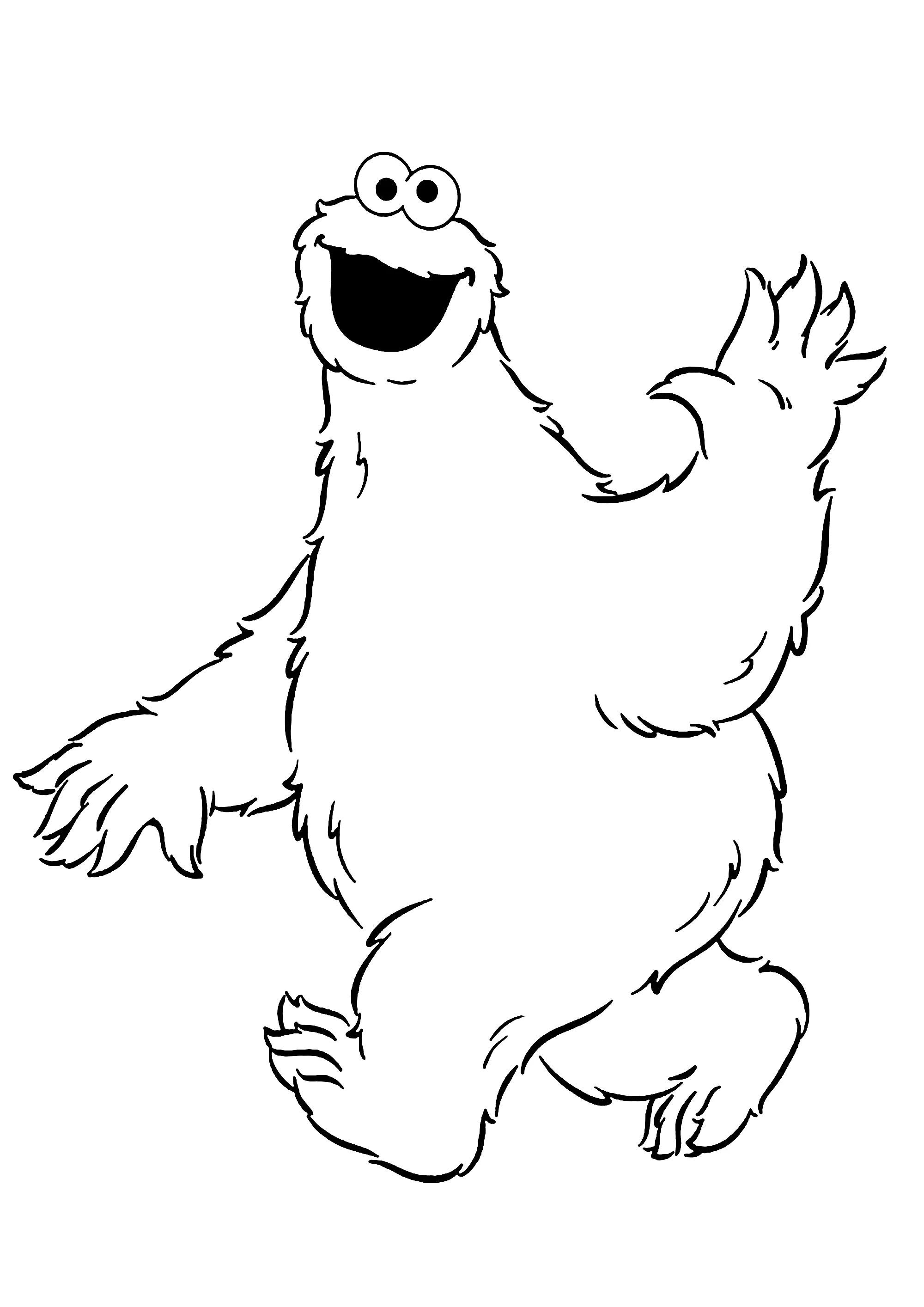 Simple coloring page of Cookie Monster