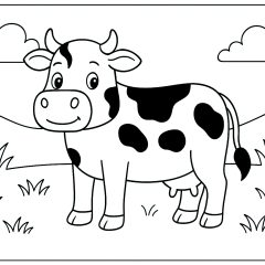 Printable Cow coloring sheets for Kids