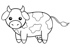 Simple cow coloring page