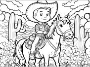 Cowboys Coloring Pages for Kids