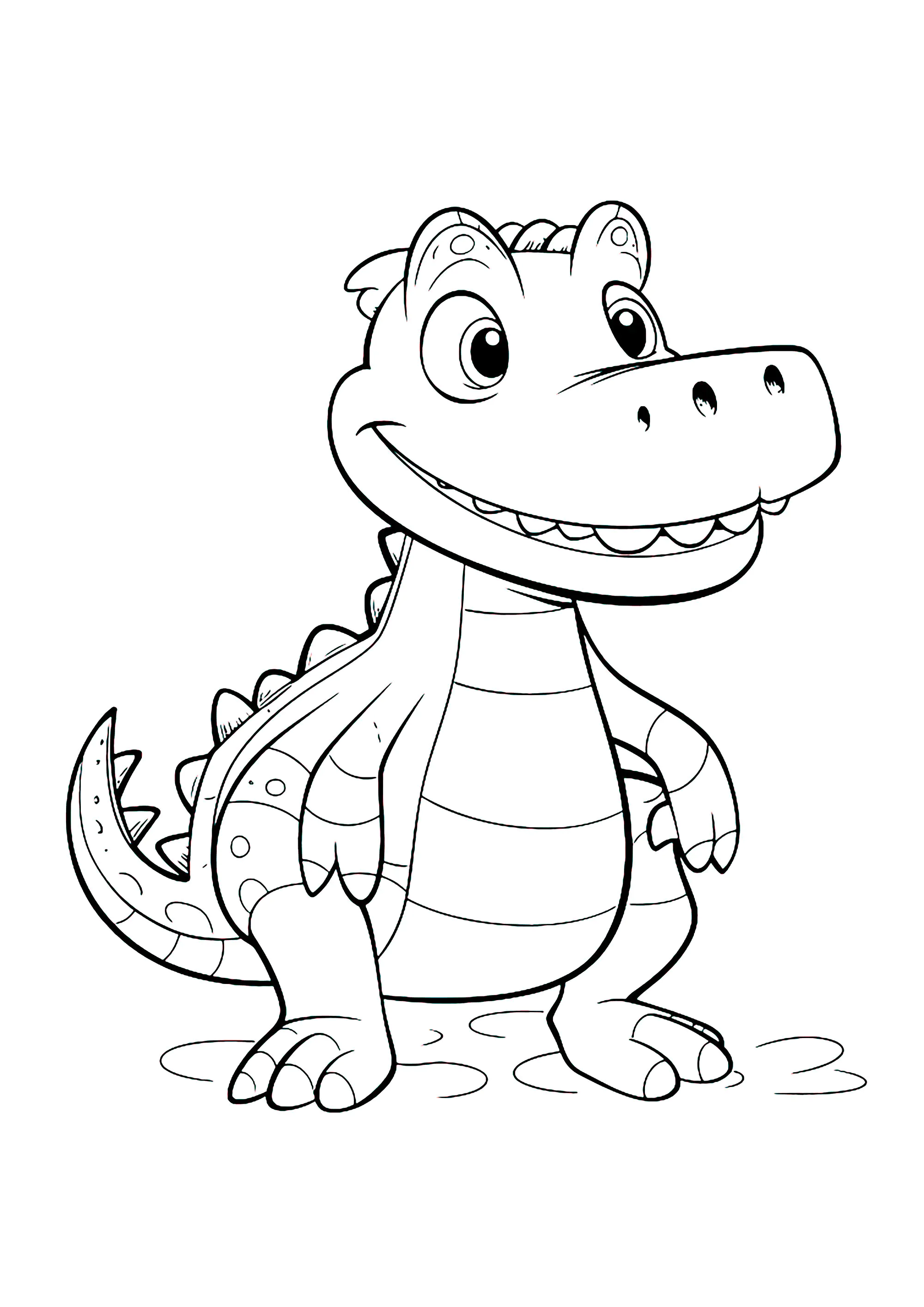 Smiling crocodile (Printable Coloring Page for Kids)