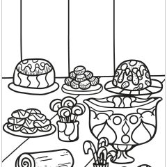 Printable Cupcakes And Cakes coloring sheets for Kids