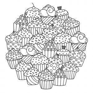 Dessin cupcake circulaire