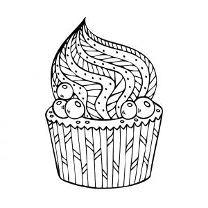 Coloring page cupcakes and cakes for kids