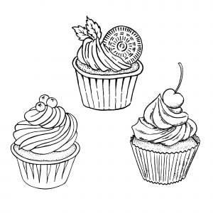 Trois bons simples cupcakes