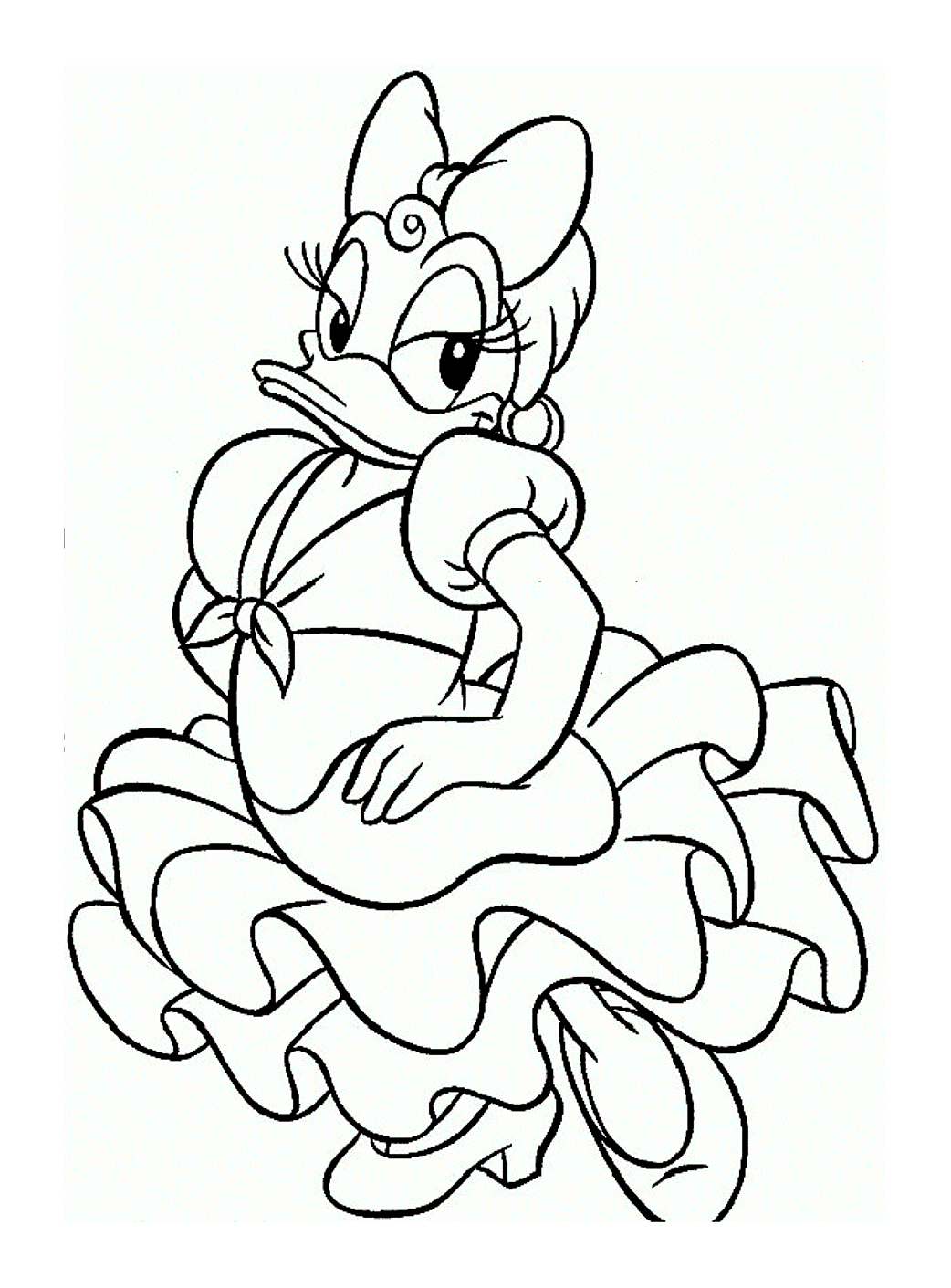 Coloring Daisy with pretty dress