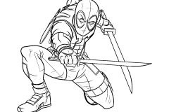 Printable Deadpool coloring sheets for Kids