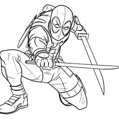 Printable Deadpool coloring sheets for Kids