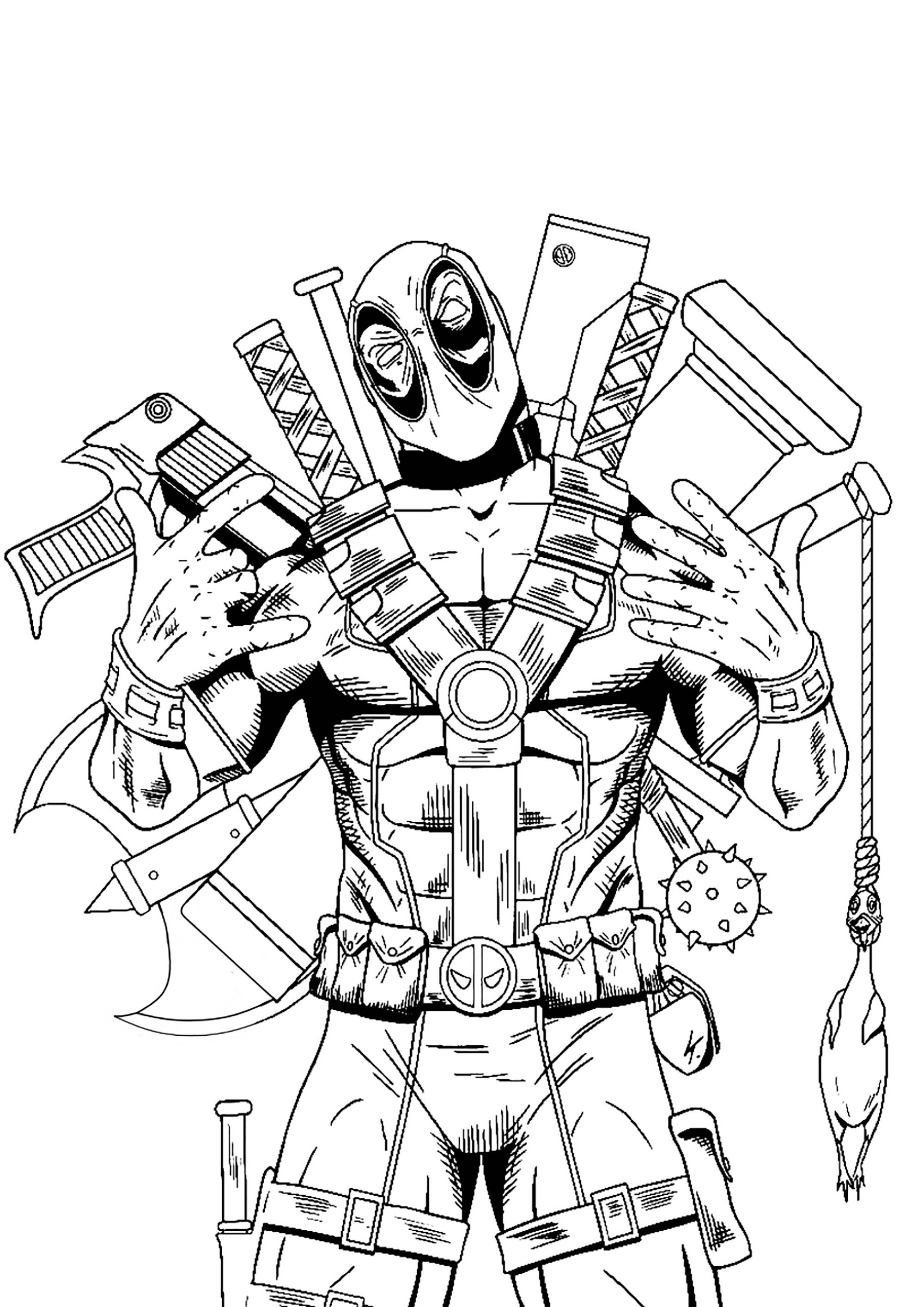 Deadpool coloring page to download for free