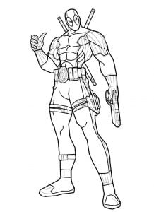 Printable Coloring Page for Kids : Deadpool