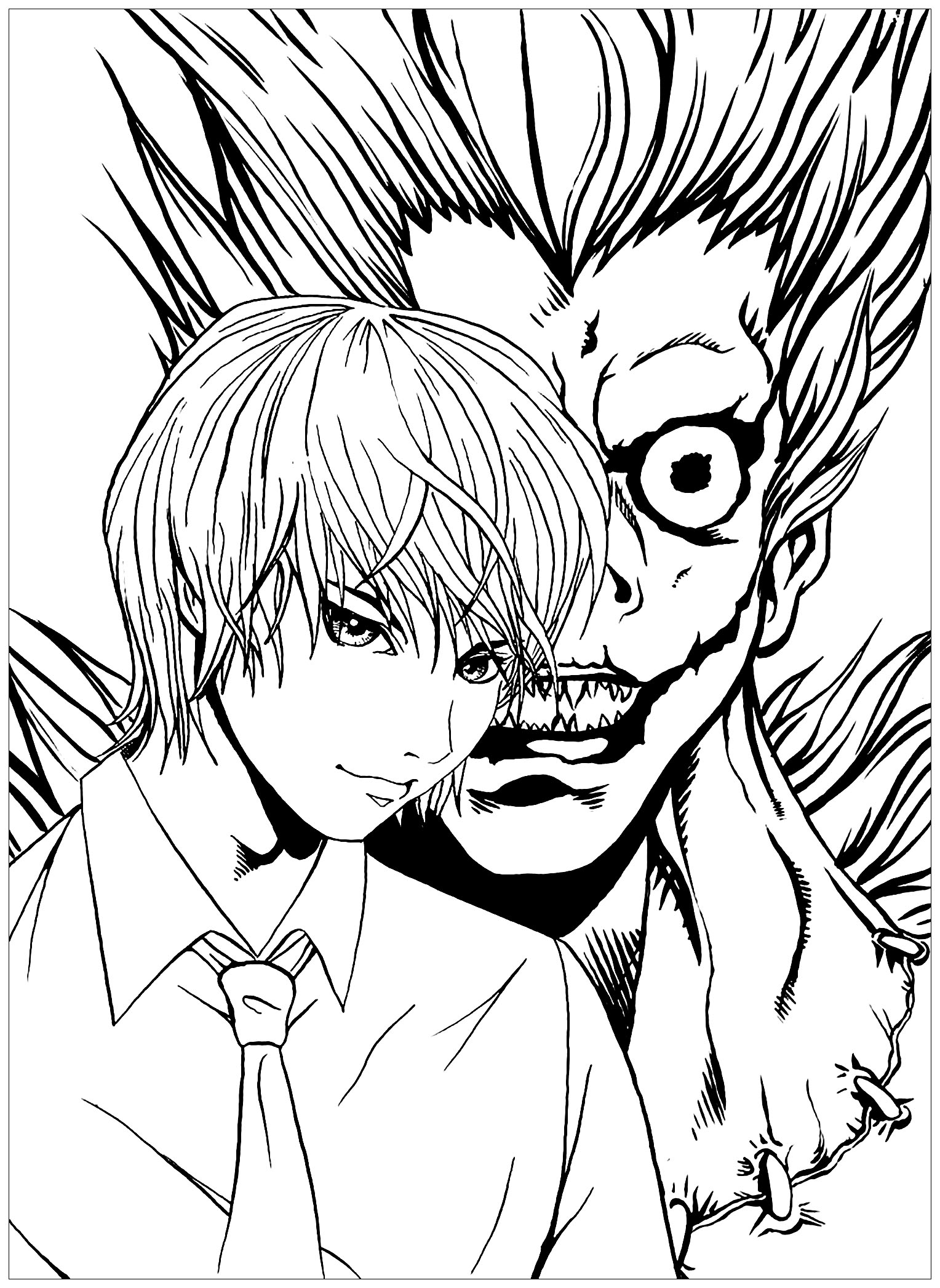 OC a drawing of easily one of my favorite animes of all time took  approx 30 hours to finish  rdeathnote