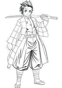 Tanjiro Kamado with his sword