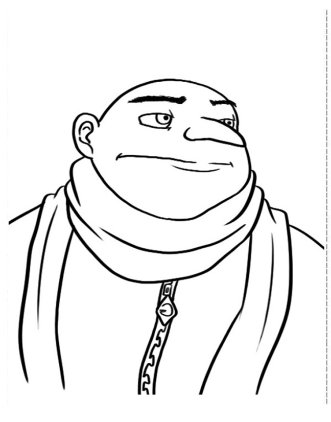 Gru face to print and color, very simple