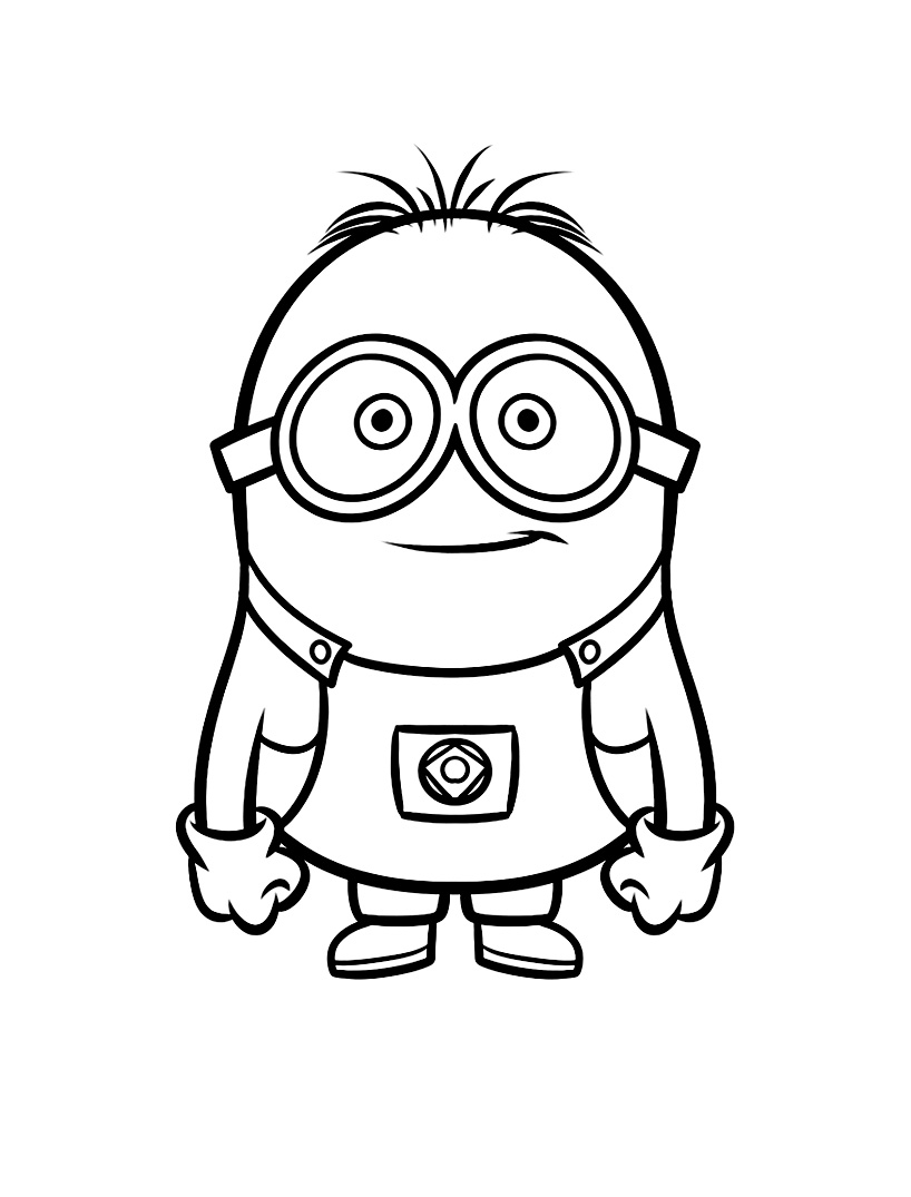 Cute minion with 2 eyes, easy to color