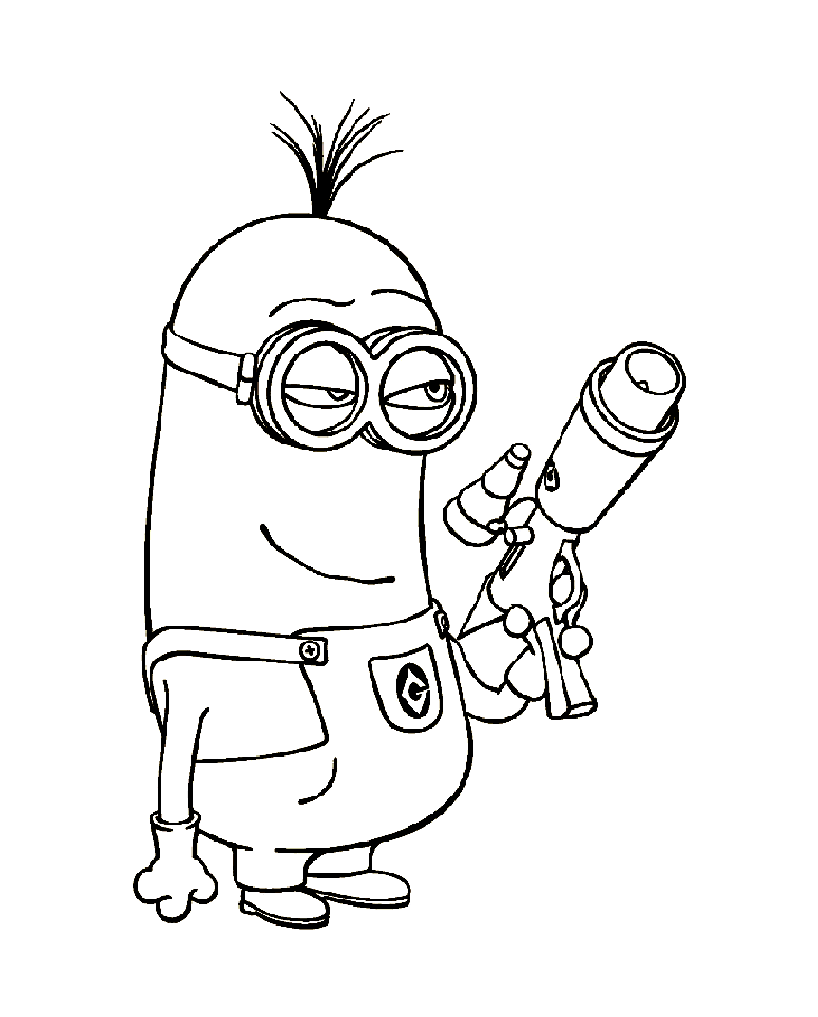 Minion and funny coloring gun