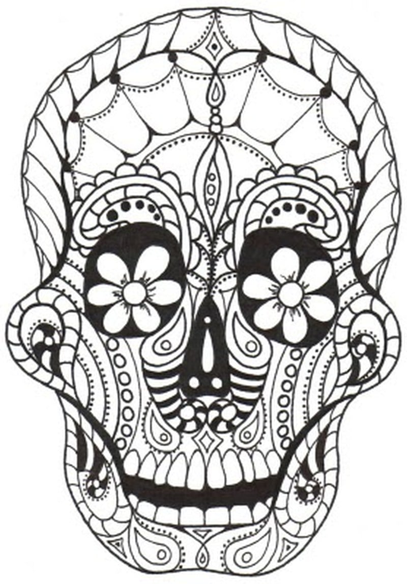 Free Coloriage Day of the Dead