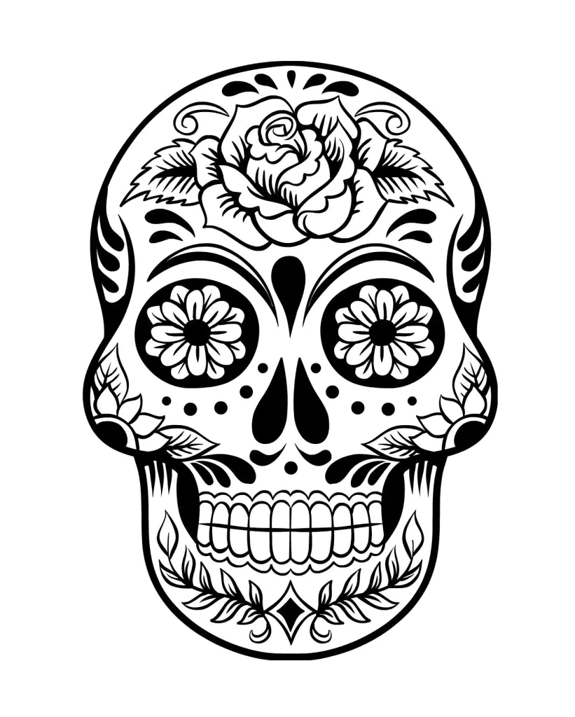 Días de los muertos (Day of the Dead) coloring page to print (Dia De Los Muertos (Day Of The Dead))