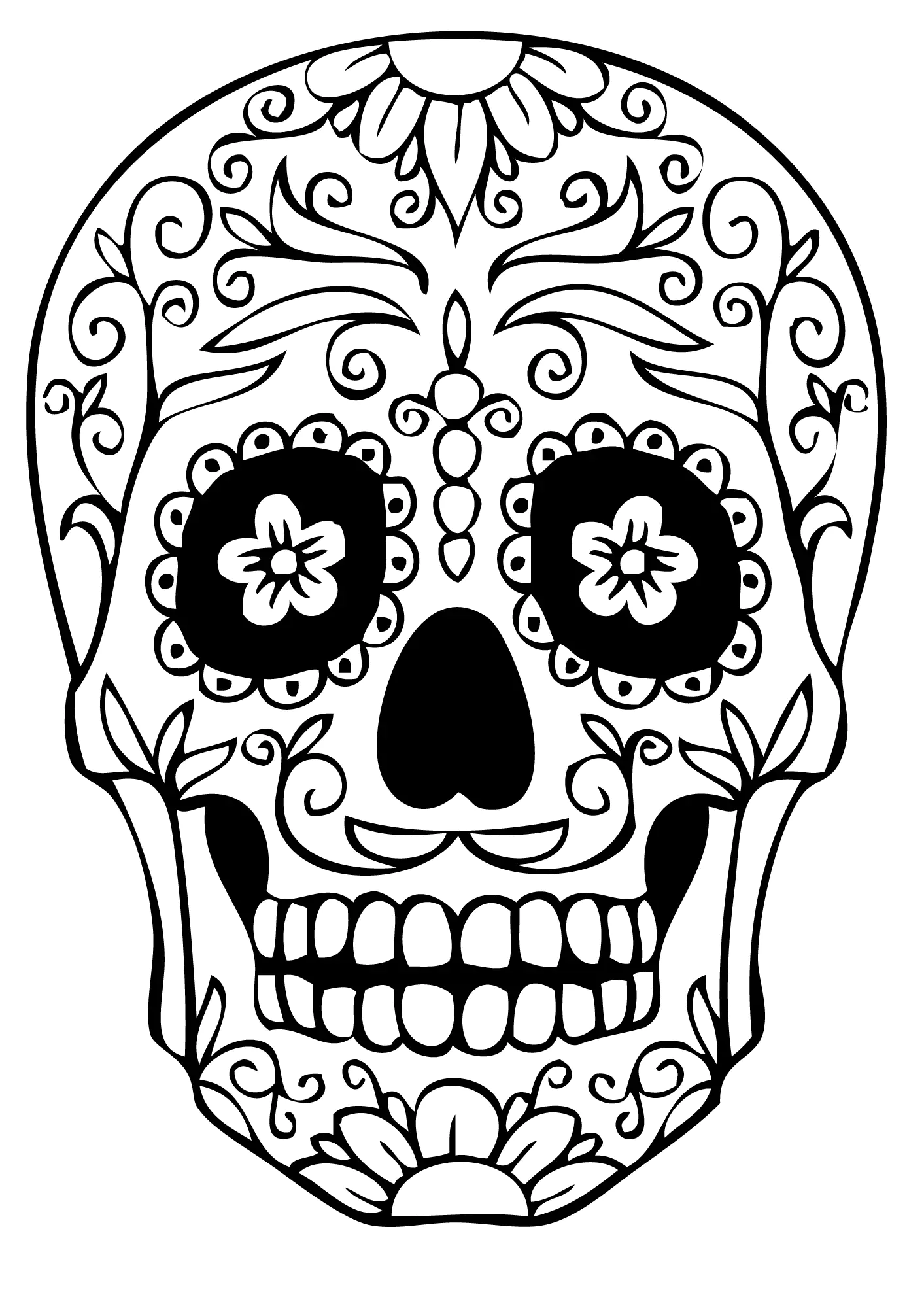 Drawing of Días de los muertos (Day of the Dead) free to download and color (Dia De Los Muertos (Day Of The Dead))