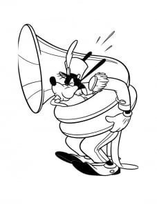Crazy musician (Goofy Coloring Page)