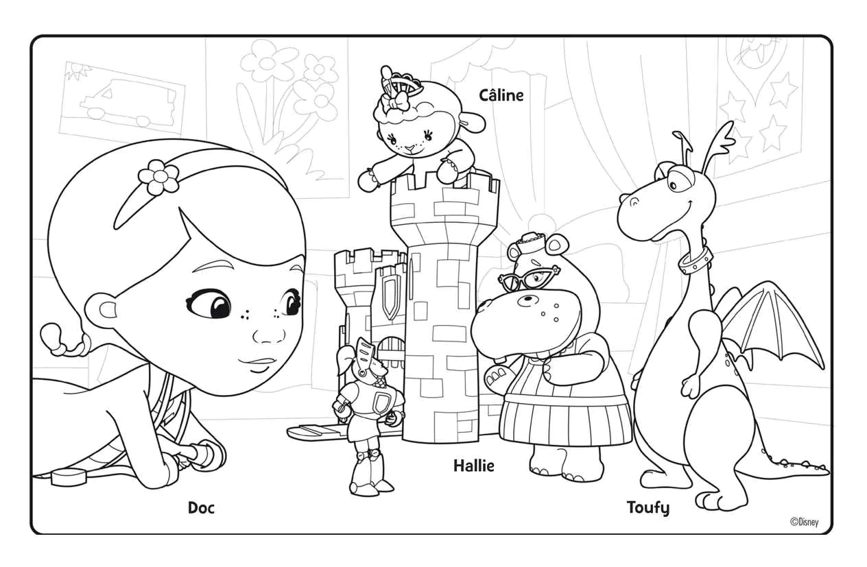 Image of Doctor Plush (Disney) to print and color (Doc McStuffins)