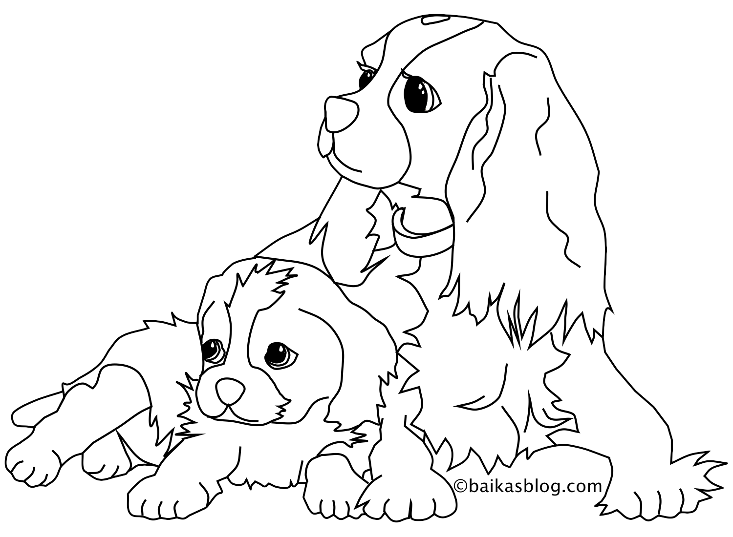 2 dogs to color