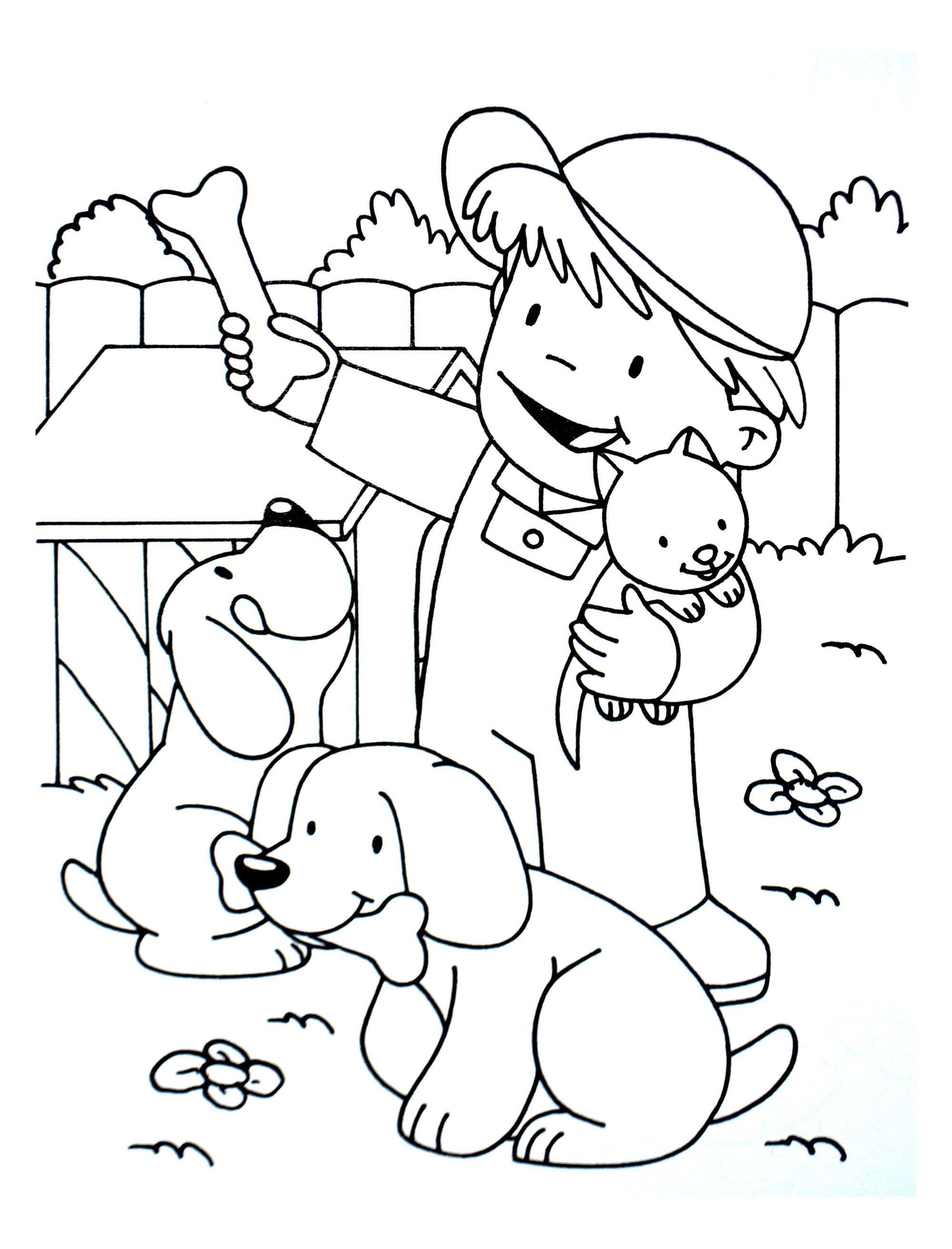 Download Dog to color for children - Dogs Kids Coloring Pages