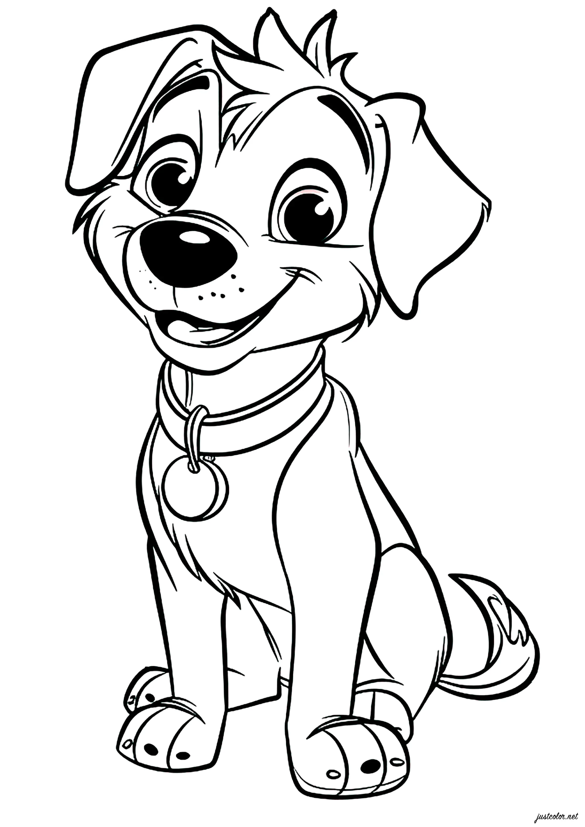Dog Disney / Pixar style (Printable Coloring Page for Kids)