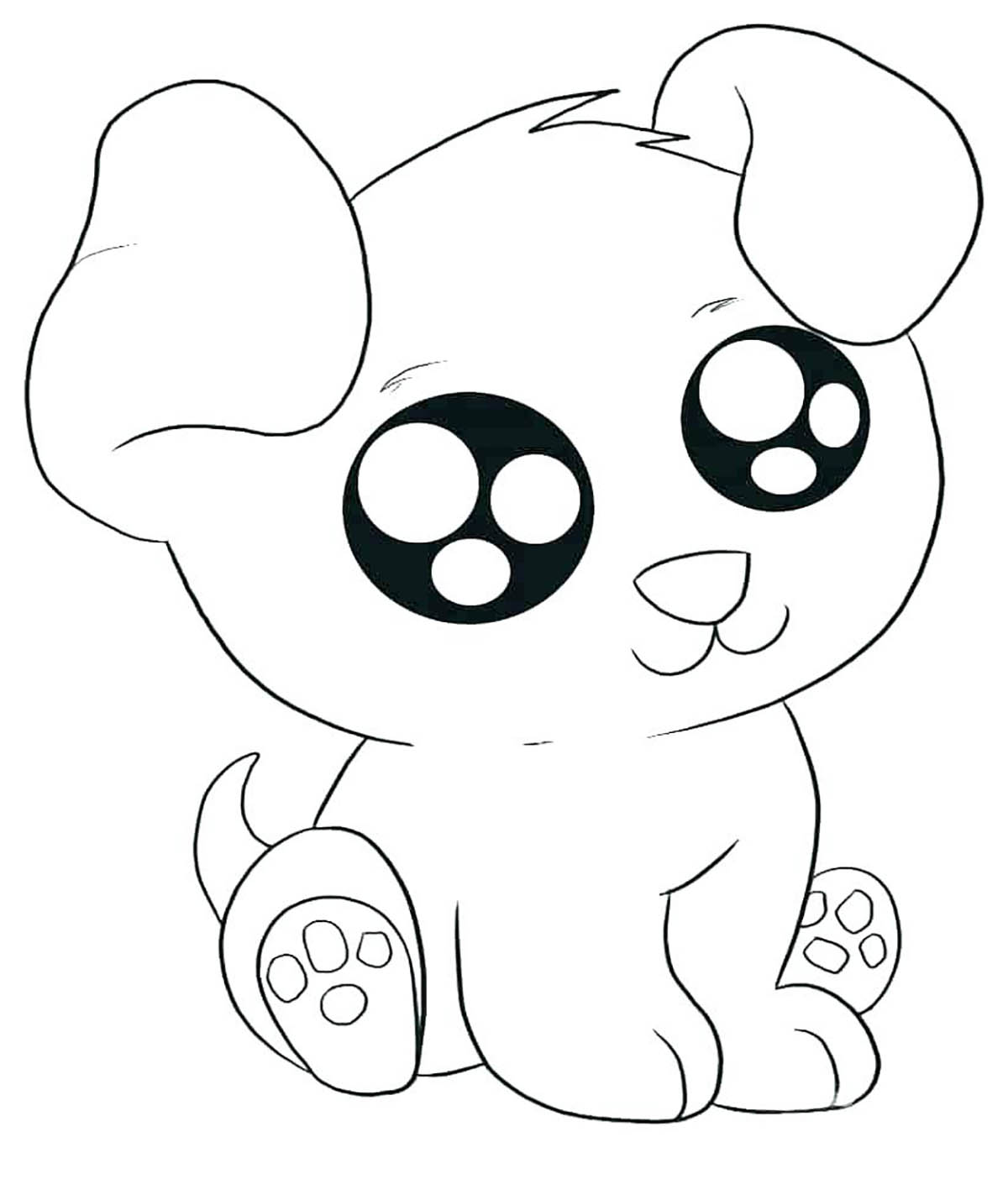 Big-eyed dog - Dogs Kids Coloring Pages