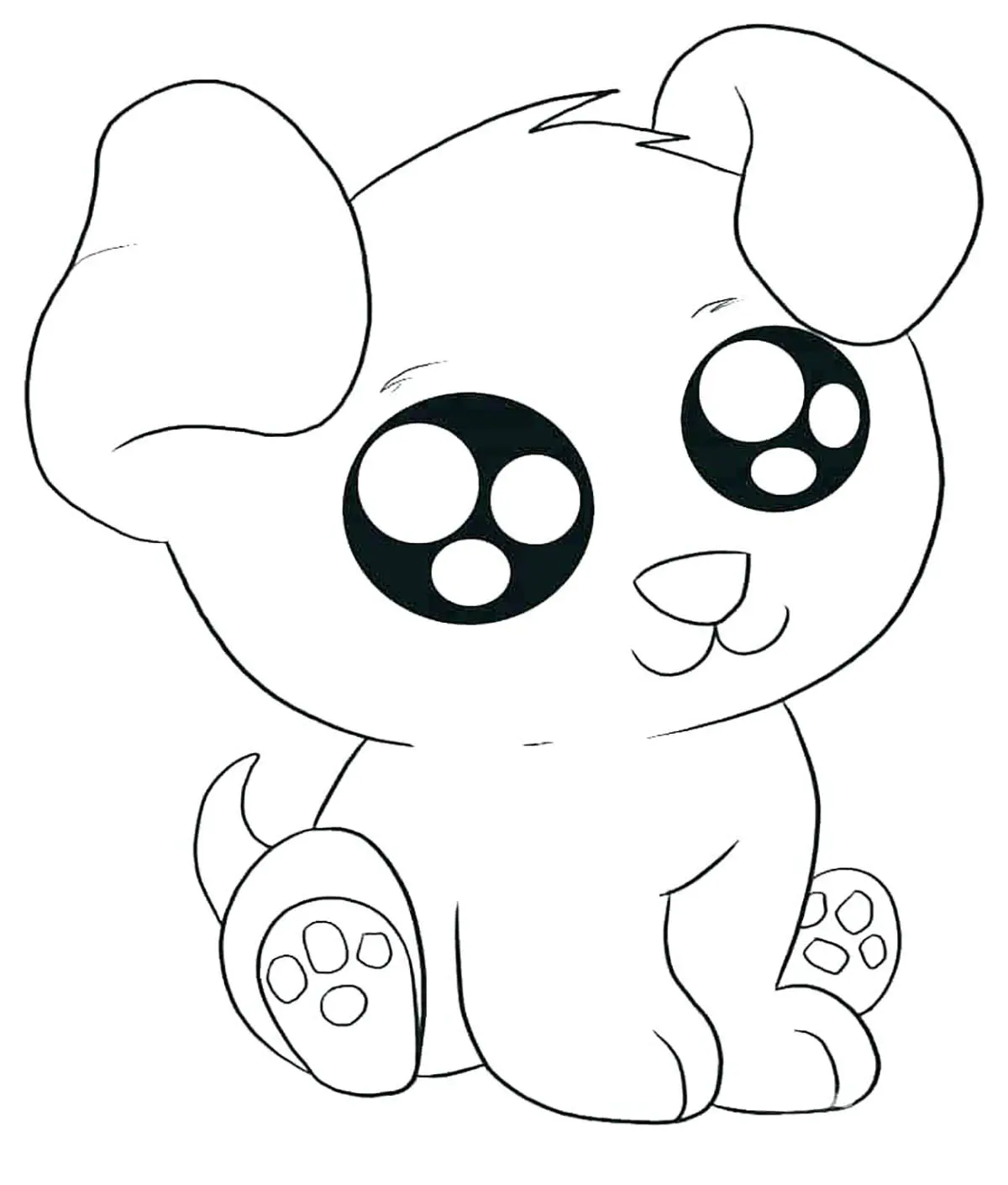 Big-eyed dog (Printable Coloring Page for Kids)