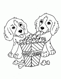 Coloring page dog for children : Two dogs