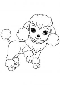 Coloring page dog free to color for children : cute female dog
