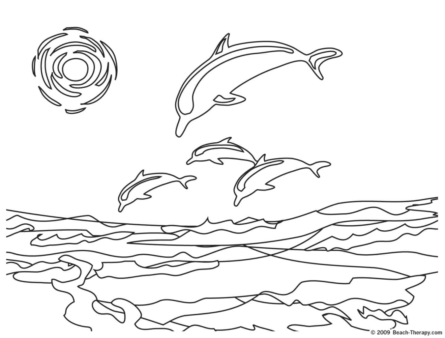 Dolphins for children - Dolphins Kids Coloring Pages