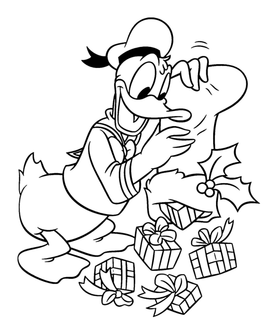 Donald coloring page with few details for kids