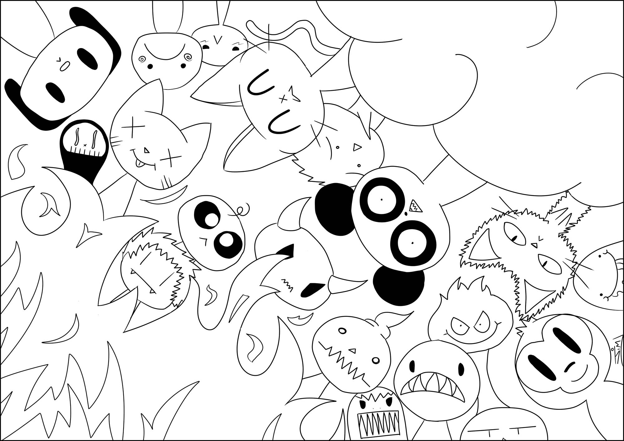 Beautiful Doodle Art coloring page to print and color