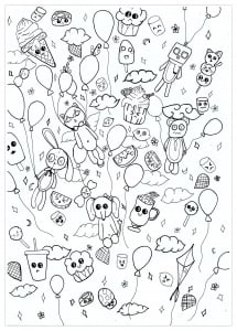 Coloring page doodle art free to color for kids