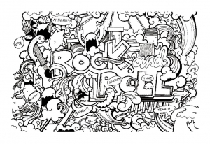 Coloring page doodle art free to color for kids