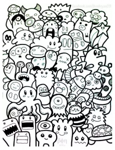 Coloring page doodle art to print for free